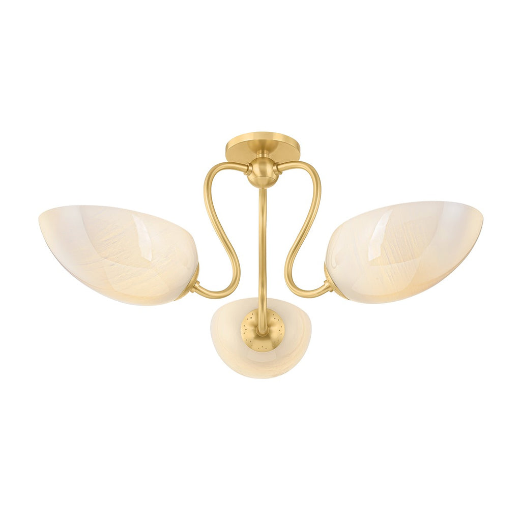 H1064603-AGB Reva 3 Light Semi Flush | Main Image