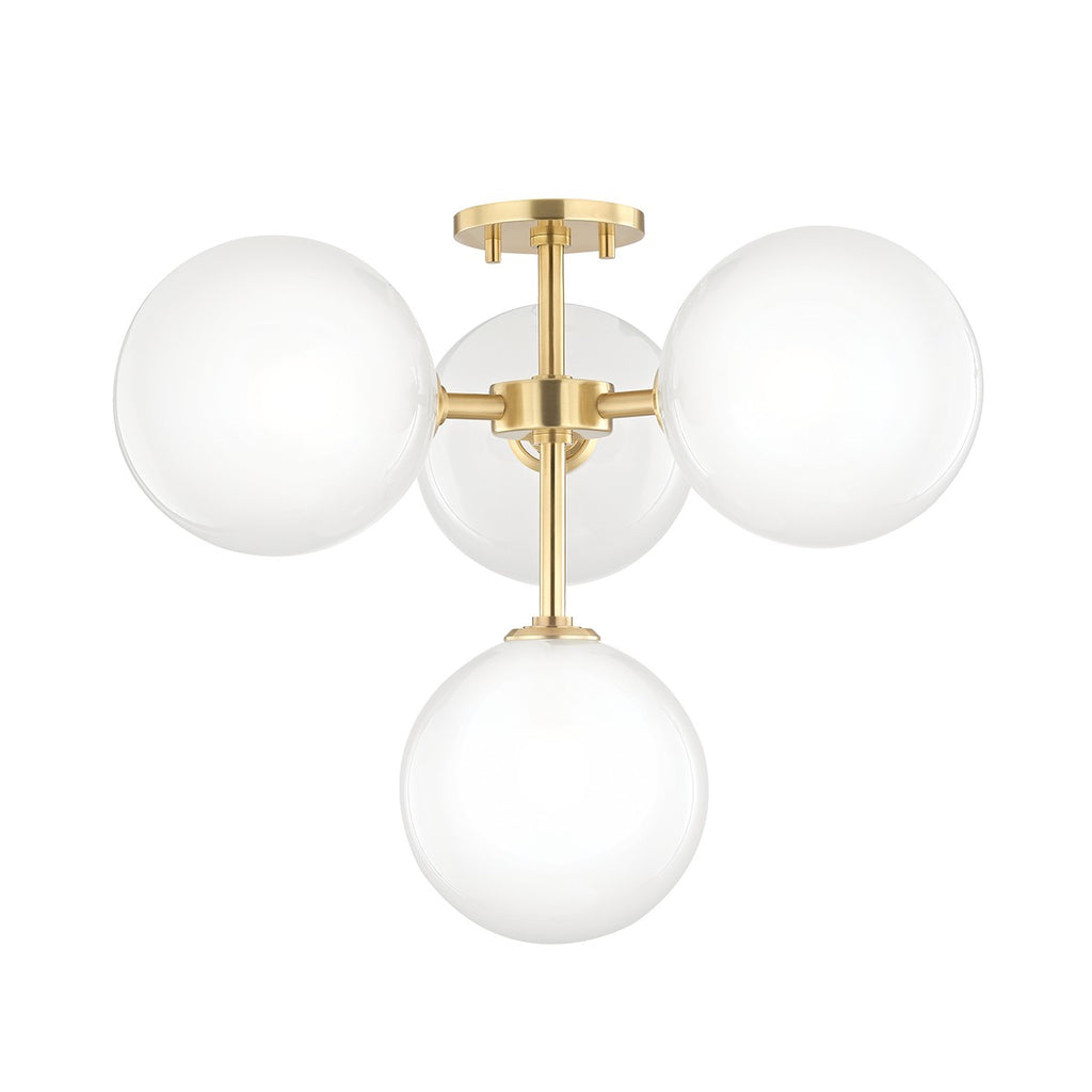 H122604-AGB Ashleigh 4 Light Semi-Flush Mount | Main Image