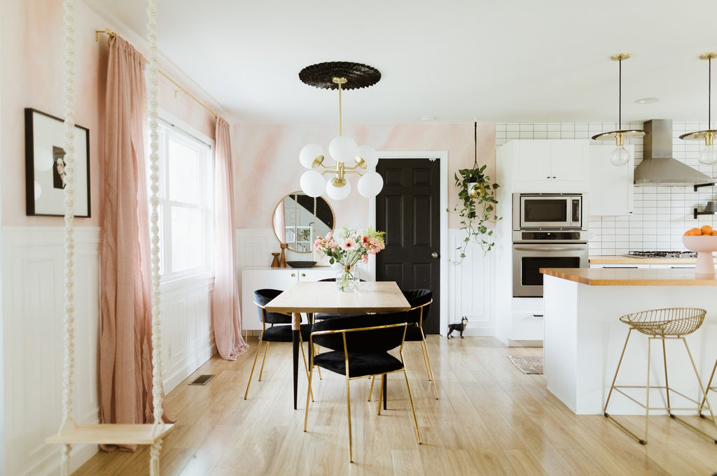 H134806-AGB Estee 6 Light Chandelier | Lifestyle Image