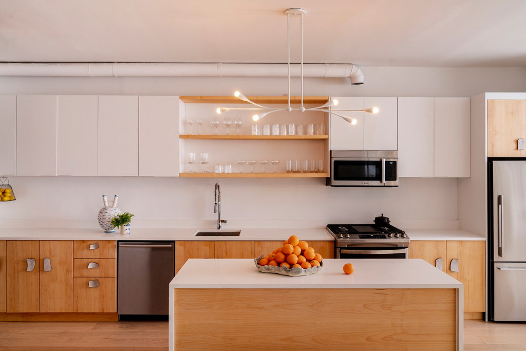 H689906-TWH Elsa 6 Light Linear Chandelier | Lifestyle Image