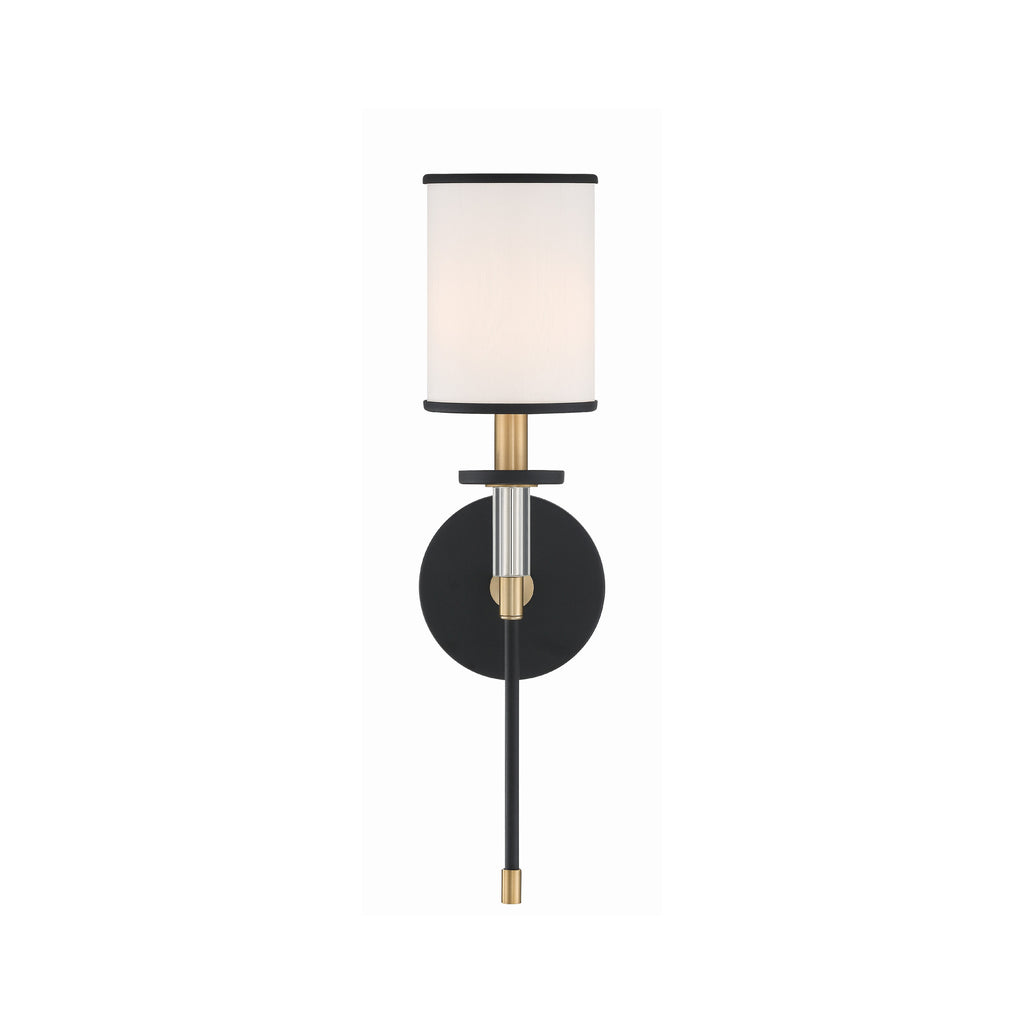 Crystorama Hatfield 5'' Sconce in Black Forged + Vibrant Gold - Additional View