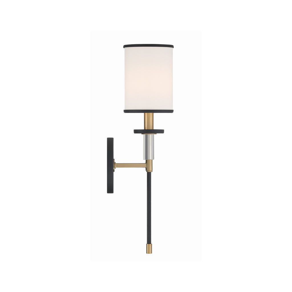 Crystorama Hatfield 5'' Sconce in Black Forged + Vibrant Gold - Additional View