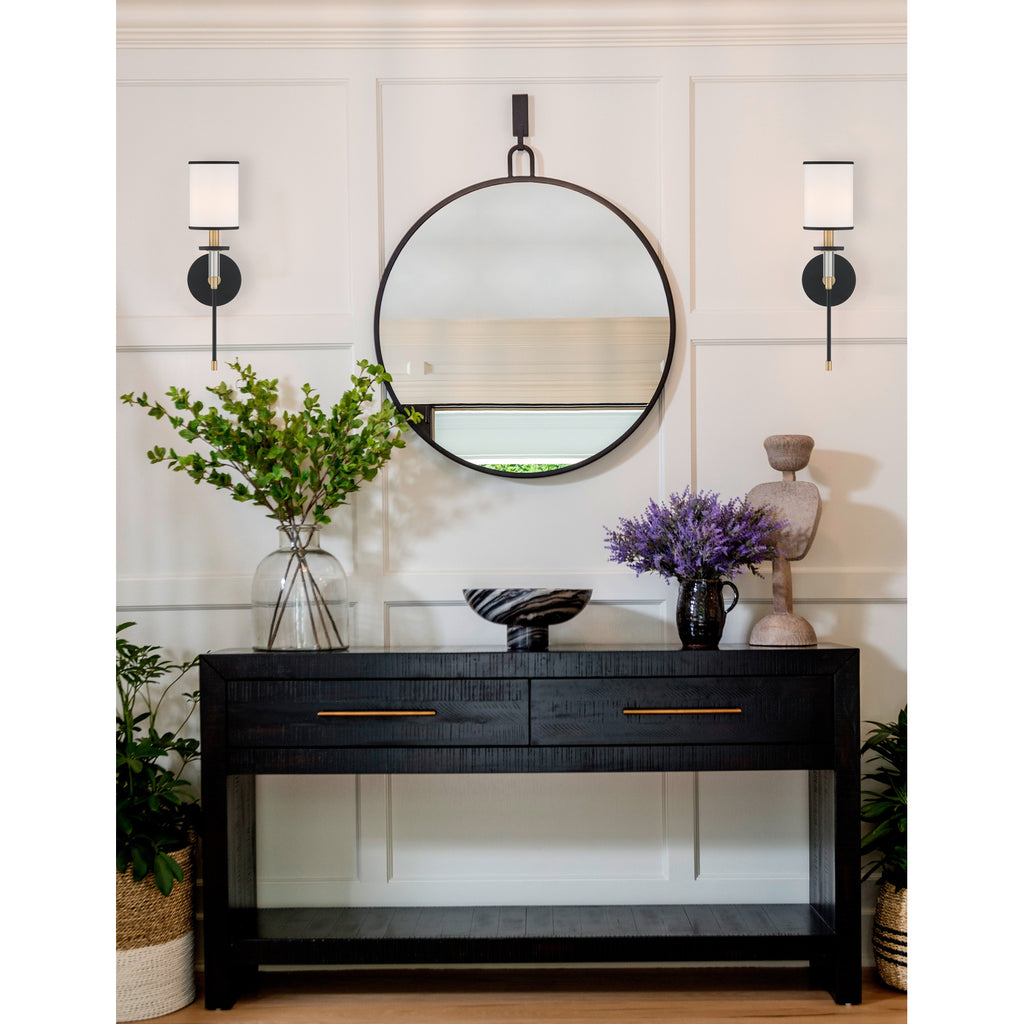 Crystorama Hatfield 5'' Sconce in Black Forged + Vibrant Gold - Lifestyle View