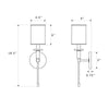 Crystorama Hatfield 5'' Sconce - Product Dimensions