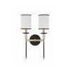 Crystorama Hatfield 12'' Sconce in Black Forged + Vibrant Gold - Additional View