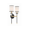 Crystorama Hatfield 12'' Sconce in Black Forged + Vibrant Gold - Additional View