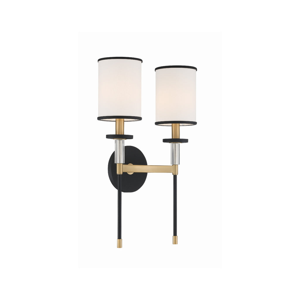 Crystorama Hatfield 12'' Sconce in Black Forged + Vibrant Gold - Additional View