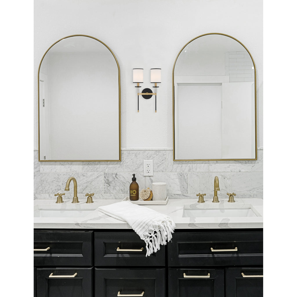 Crystorama Hatfield 12'' Sconce in Black Forged + Vibrant Gold - Lifestyle View