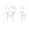 Crystorama Hatfield 12'' Sconce - Product Dimensions