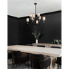 Crystorama Hatfield 33.25'' Chandelier in Black Forged + Vibrant Gold - Lifestyle View