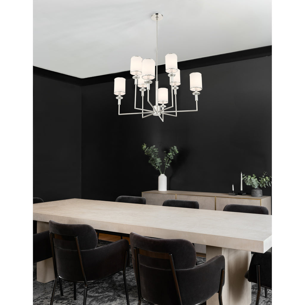 Crystorama Hatfield 33.25'' Chandelier in Polished Nickel - Lifestyle View