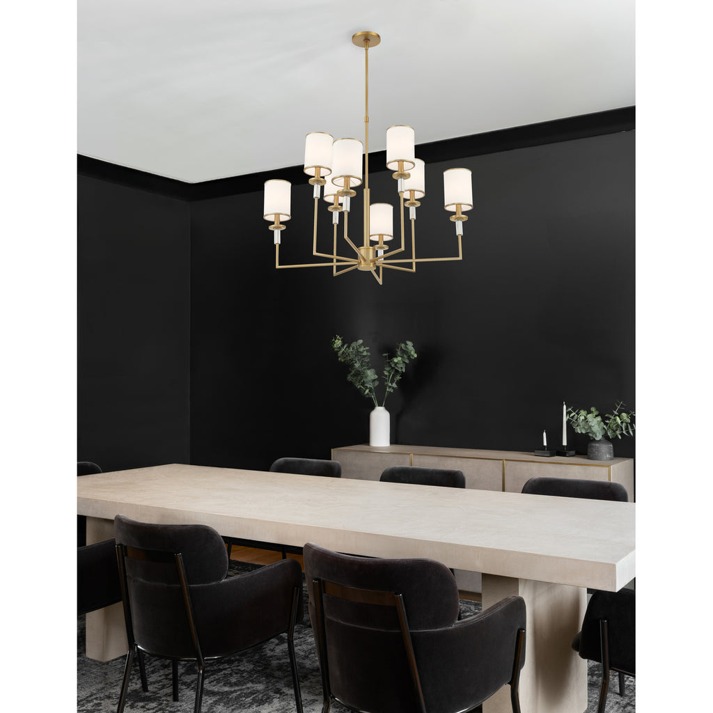 Crystorama Hatfield 33.25'' Chandelier in Vibrant Gold - Lifestyle View