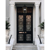 Crystorama Hawkins 12'' Outdoor Pendant in Matte Black + Textured Gold - Lifestyle View