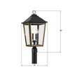 HAW-609-MK-TG Hawkins 12'' Outdoor Post | Dimensions Image