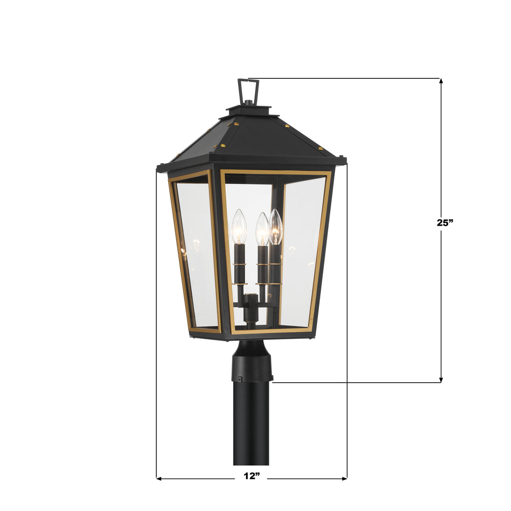 HAW-609-MK-TG Hawkins 12'' Outdoor Post | Dimensions Image
