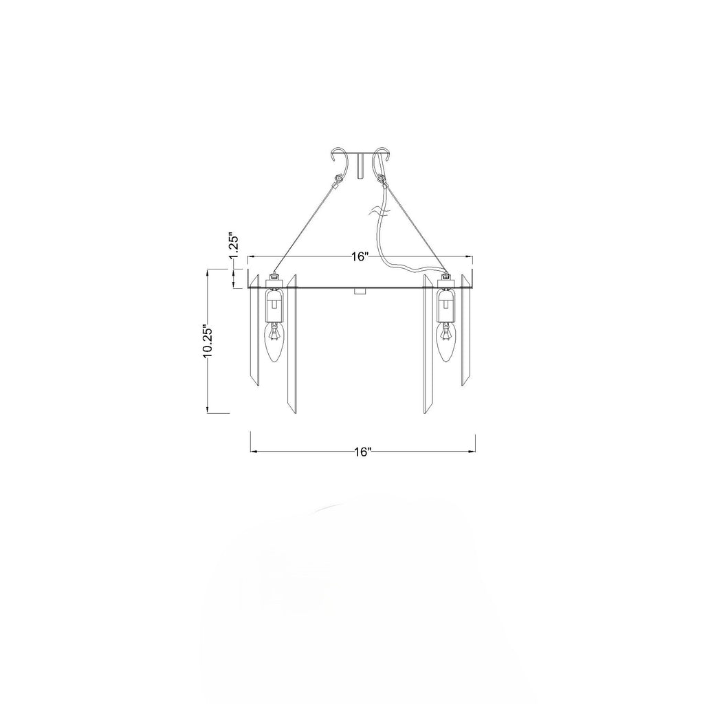 Crystorama Hayes 16'' Flush Mount - Product Dimensions