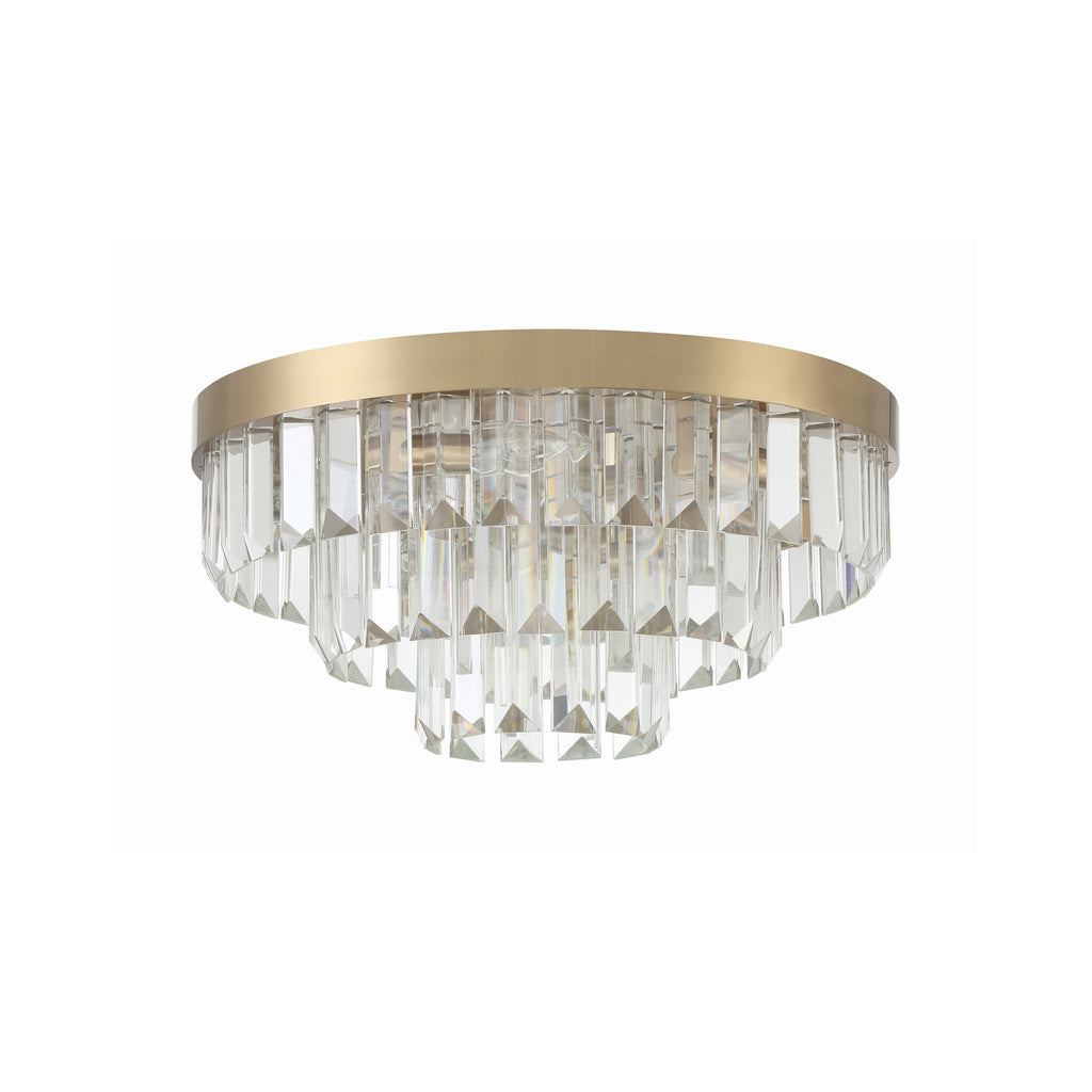 Crystorama Hayes 18'' Flush Mount in Aged Brass - Front View
