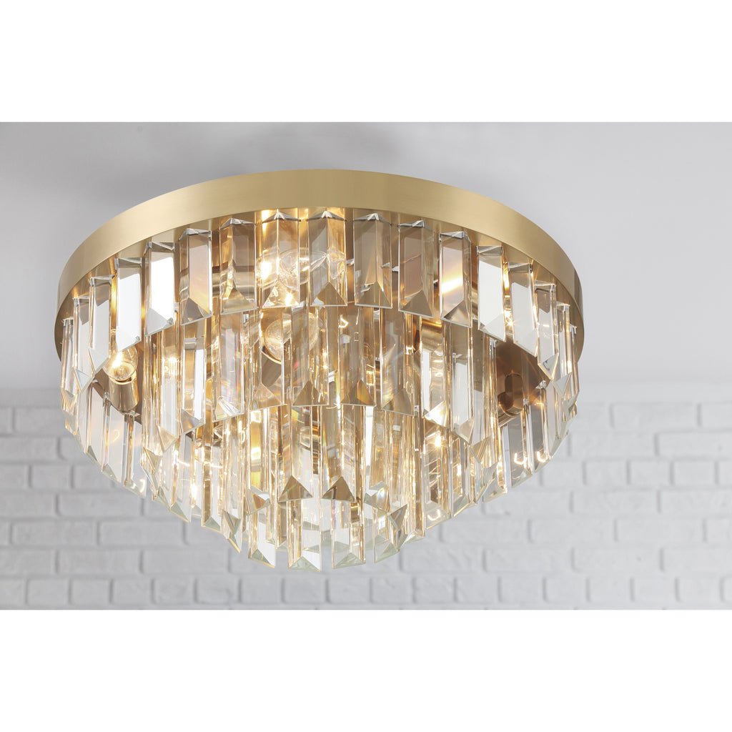 Crystorama Hayes 18'' Flush Mount in Aged Brass - Lifestyle View