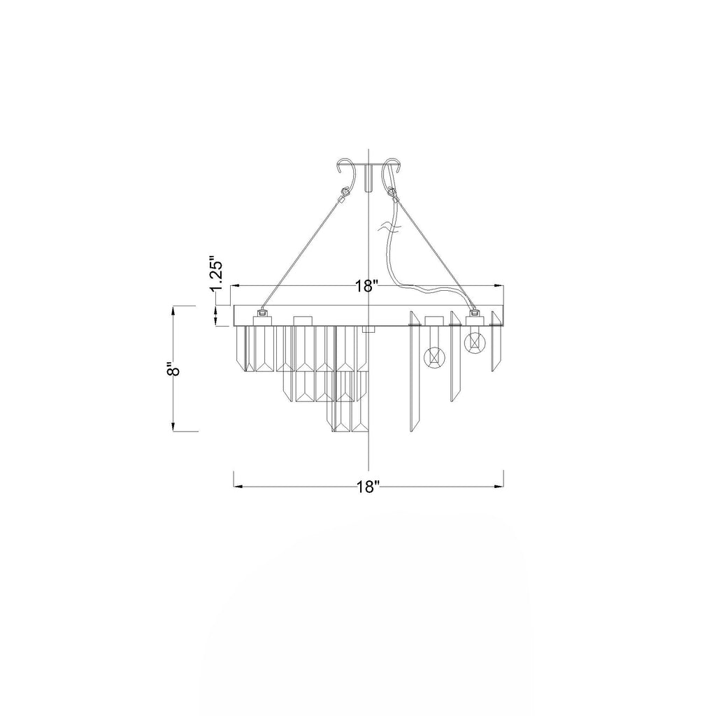 Crystorama Hayes 18'' Flush Mount - Product Dimensions