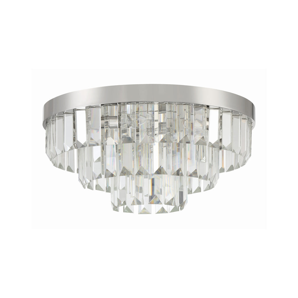 Crystorama Hayes 18'' Flush Mount in Polished Nickel - Front View