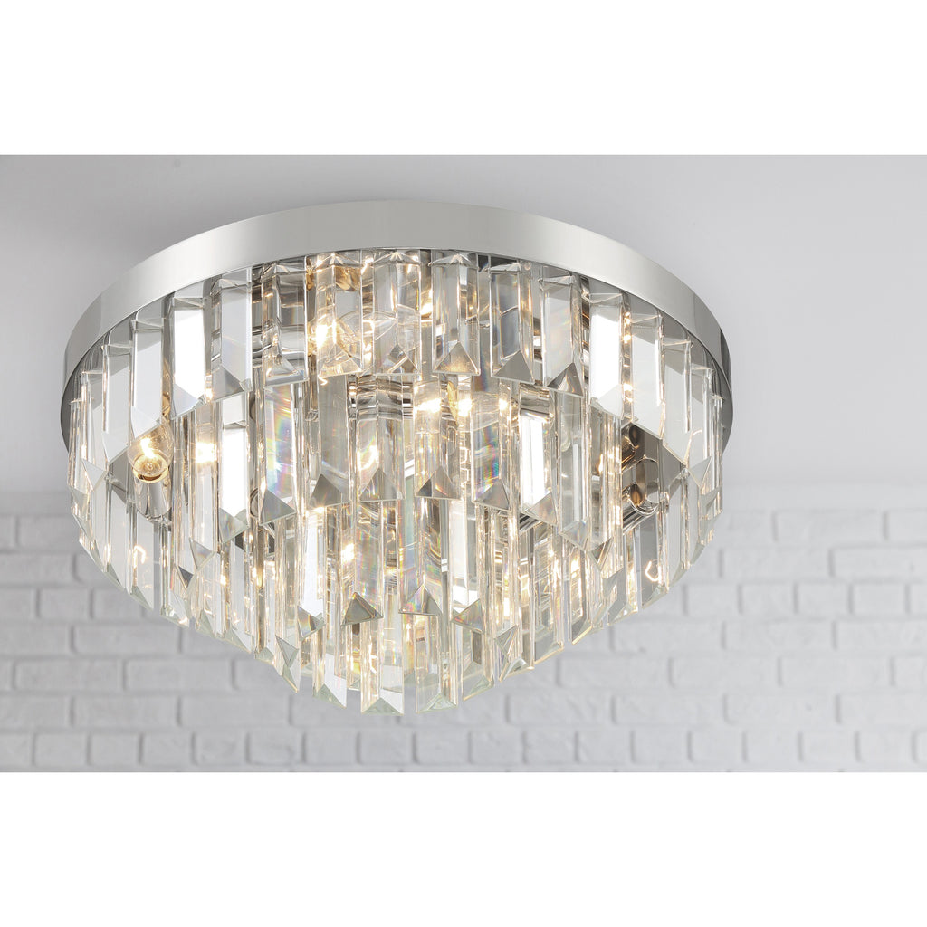 Crystorama Hayes 18'' Flush Mount in Polished Nickel - Lifestyle View