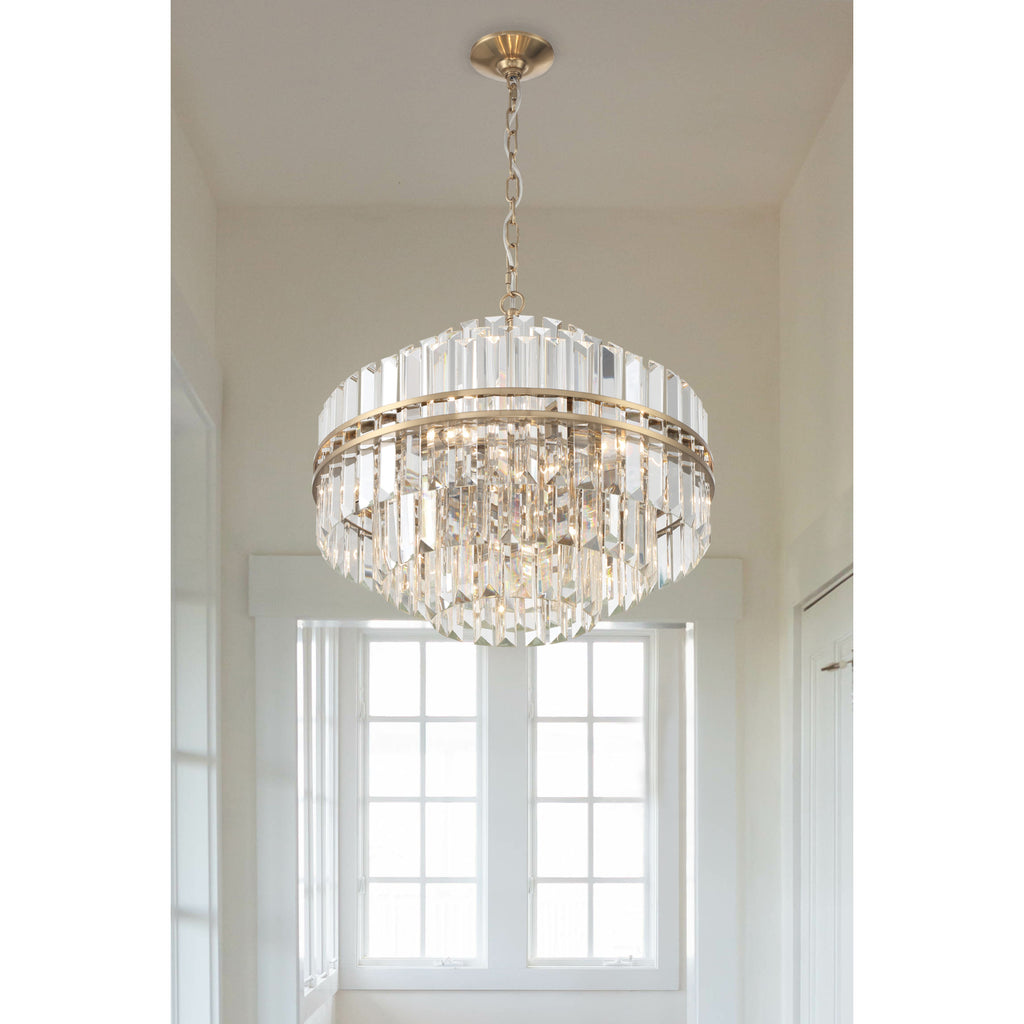 Crystorama Hayes 22'' Chandelier in Aged Brass - Lifestyle View