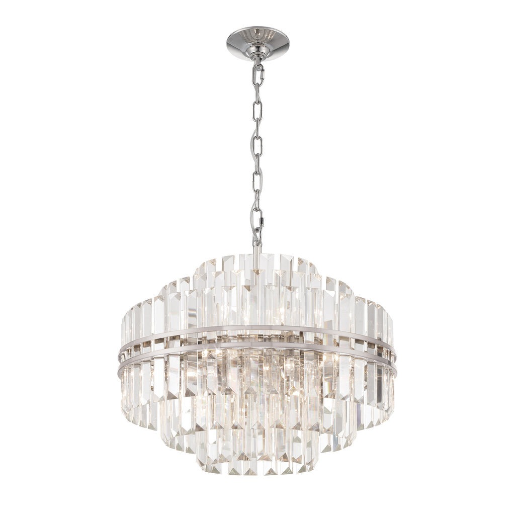 Crystorama Hayes 22'' Chandelier in Polished Nickel - Front View