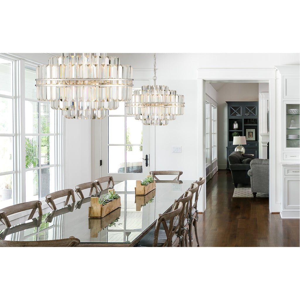 Crystorama Hayes 22'' Chandelier in Polished Nickel - Lifestyle View