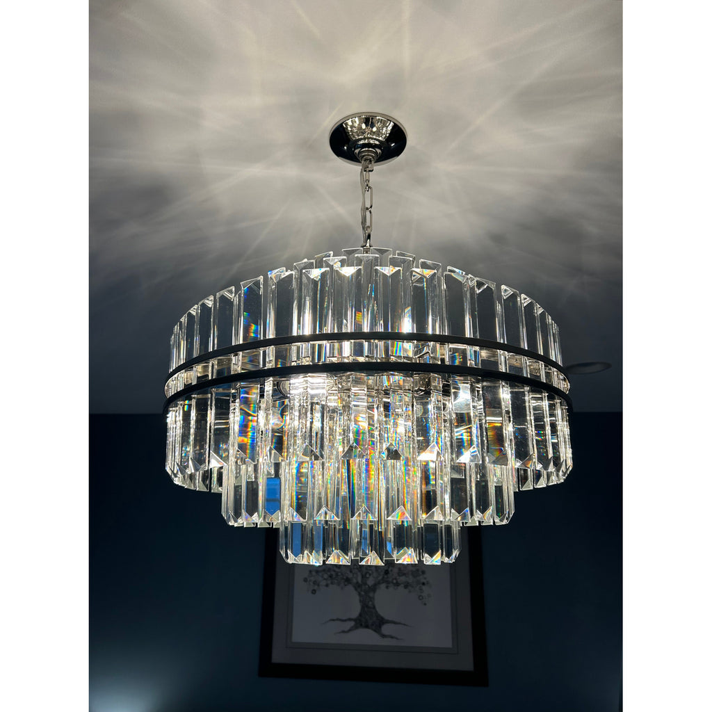 Crystorama Hayes 22'' Chandelier in Polished Nickel - Lifestyle View