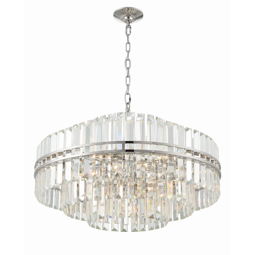 Crystorama Hayes 28'' Chandelier in Polished Nickel - Front View