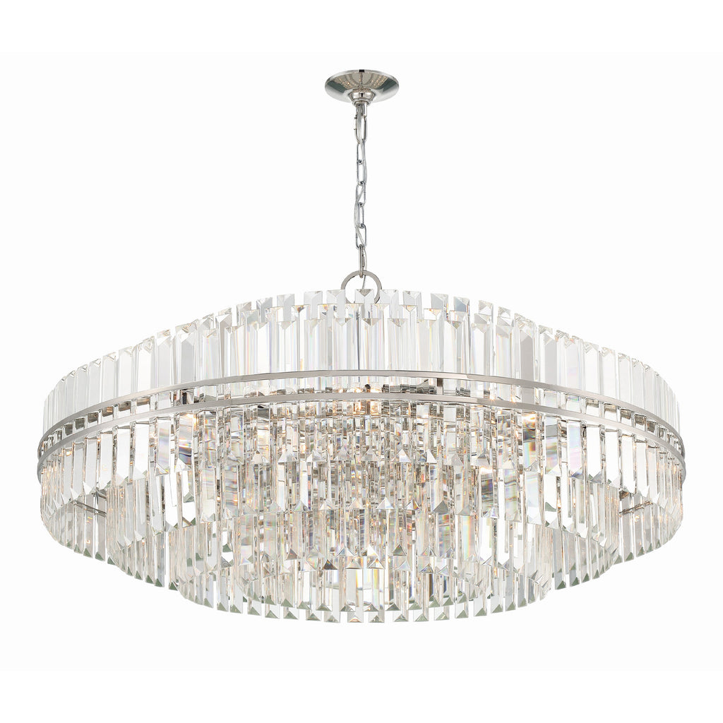 Crystorama Hayes 40.5'' Chandelier in Polished Nickel - Front View