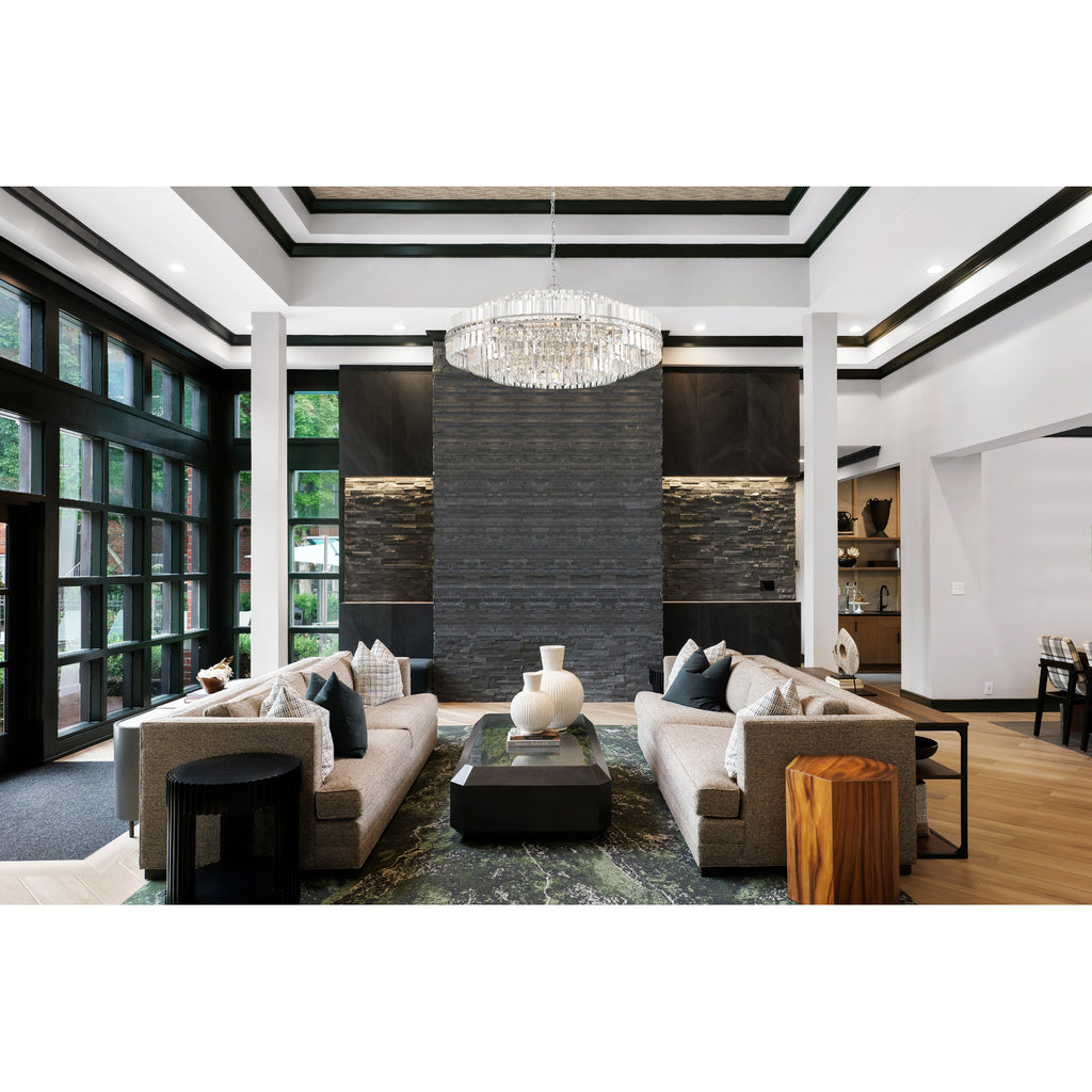 Crystorama Hayes 40.5'' Chandelier in Polished Nickel - Lifestyle View