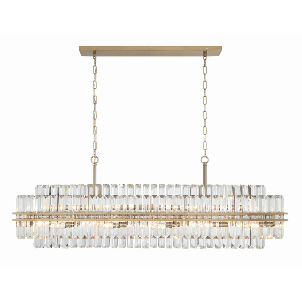 Crystorama Hayes 50'' Linear Chandelier in Aged Brass - Additional View