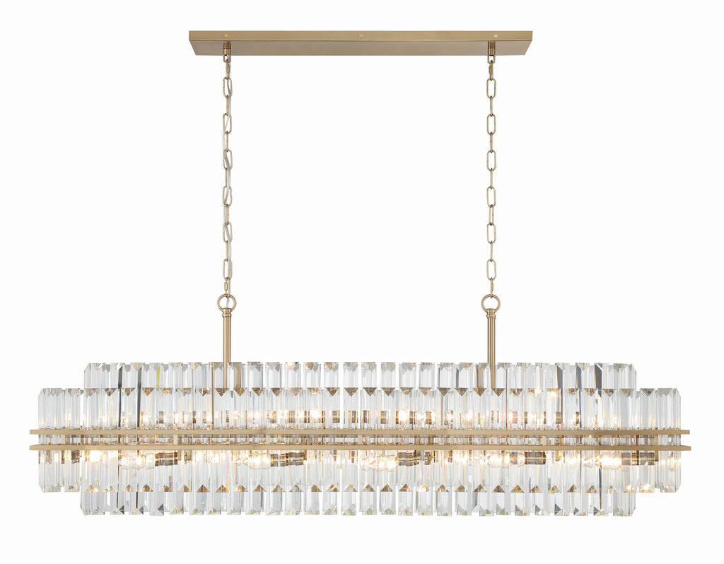 HAY-1417-AG Hayes 16 Light Linear Chandelier | Alternate Image