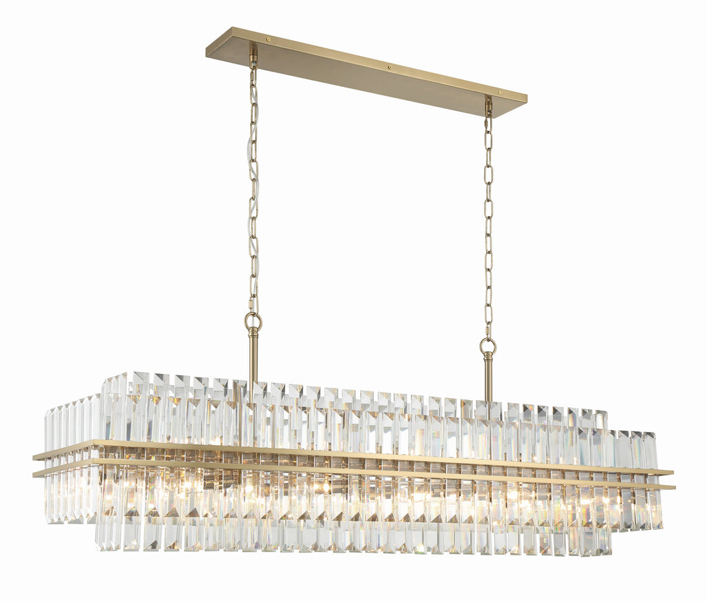 HAY-1417-AG Hayes 16 Light Linear Chandelier | Alternate Image