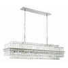 Crystorama Hayes 50'' Linear Chandelier in Polished Nickel - Front View