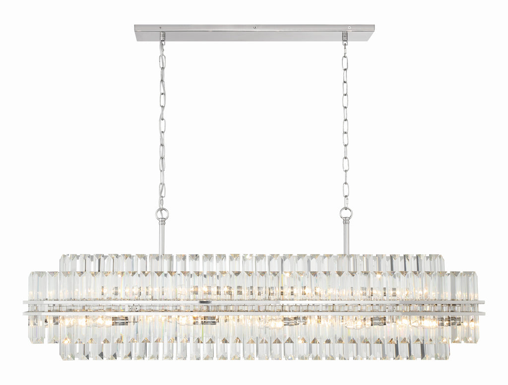 HAY-1417-PN Hayes 16 Light Linear Chandelier | Alternate Image