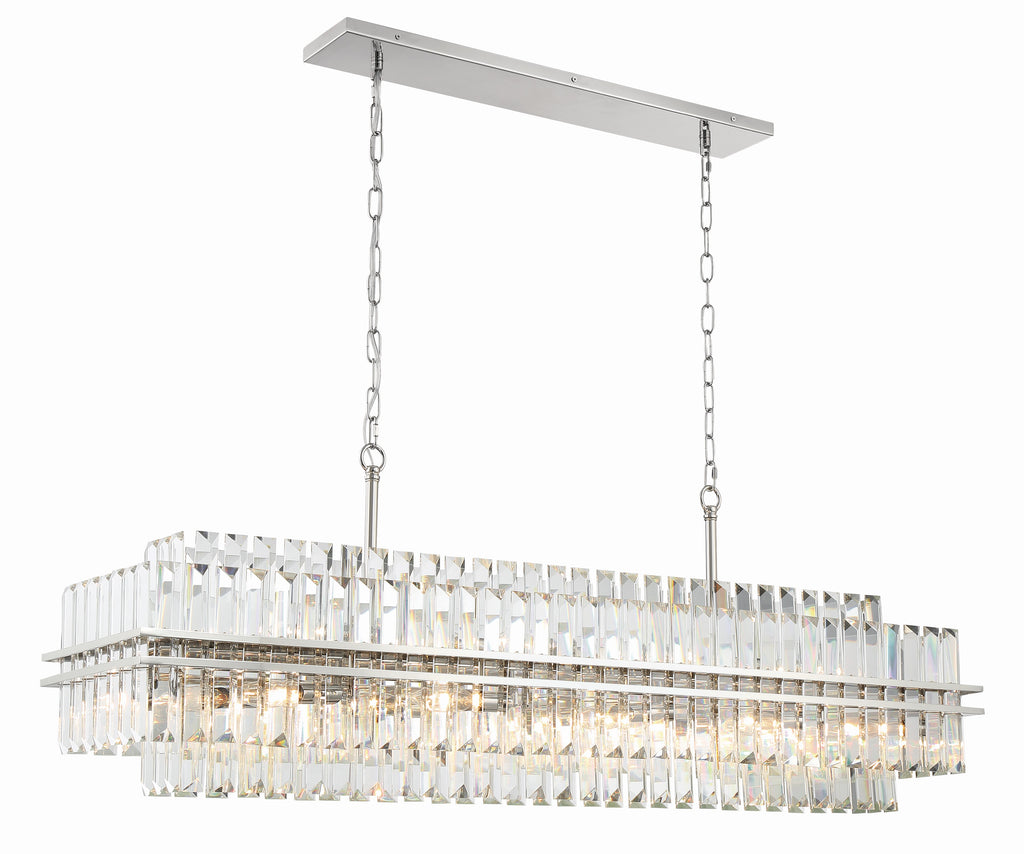 HAY-1417-PN Hayes 16 Light Linear Chandelier | Alternate Image