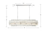 HAY-1417-PN Hayes 16 Light Linear Chandelier | Dimensions Image