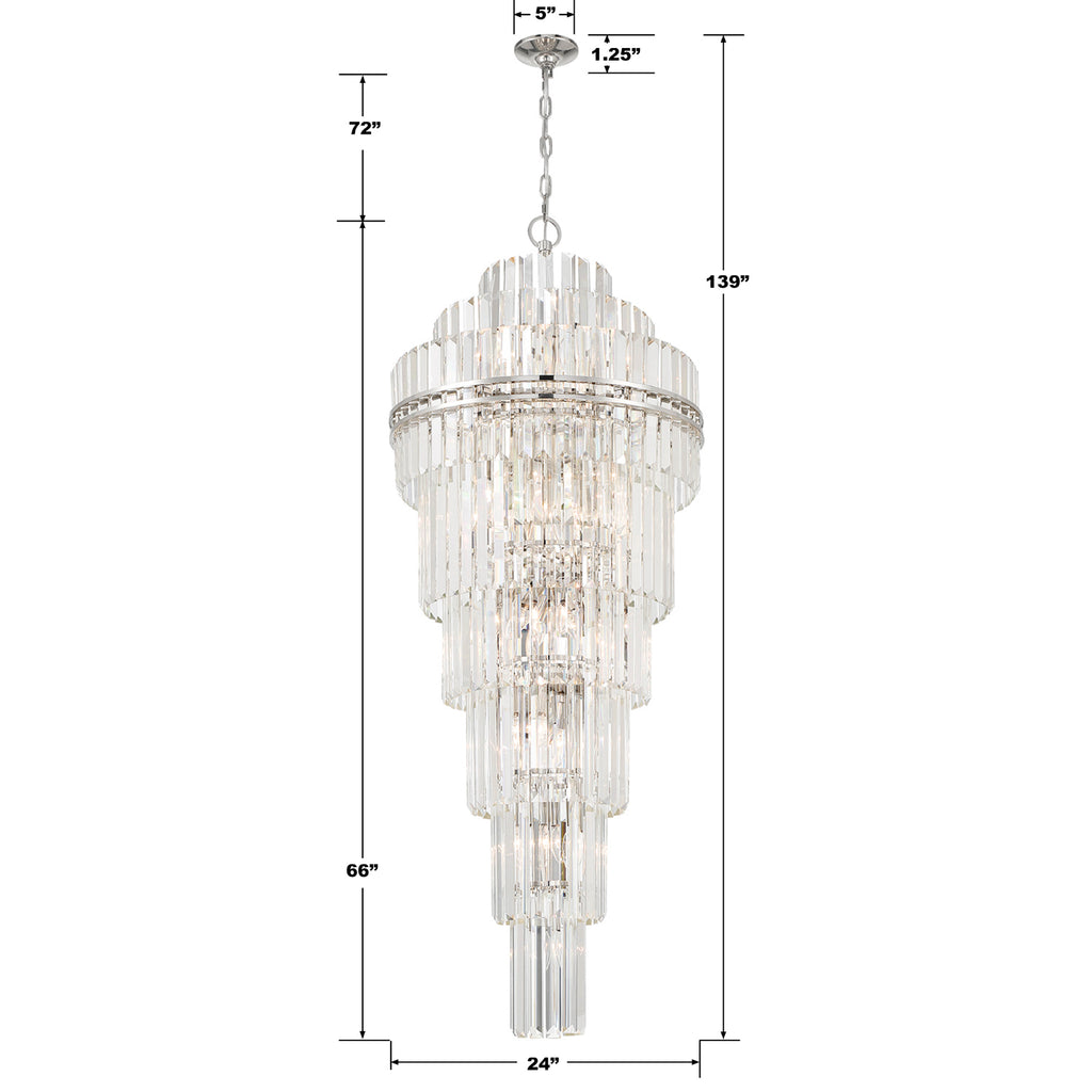 HAY-1419-PN Hayes 24'' Chandelier | Dimensions Image