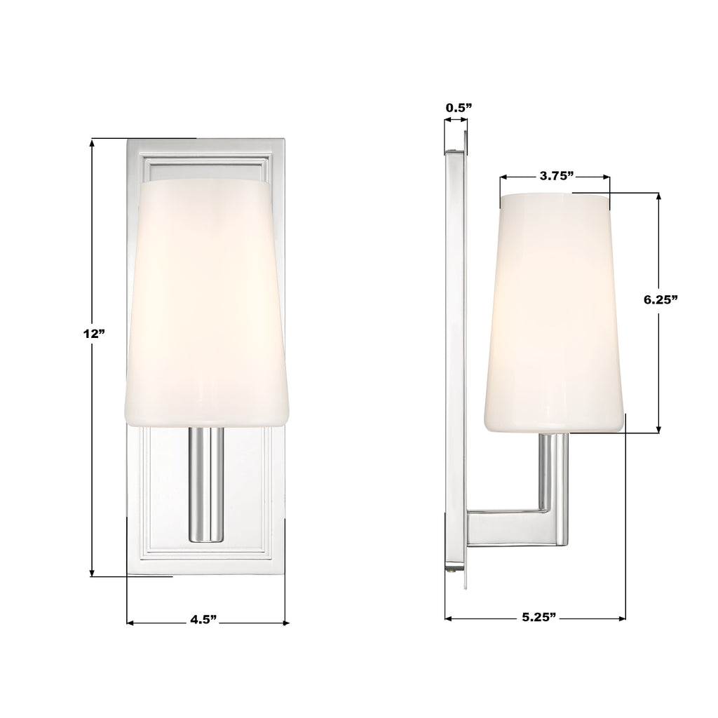HGN-3901-CH Hogan 4.5'' Sconce | Dimensions Image