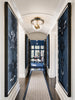 Crystorama Herrick 13" Semi Flush Mount in Luxe Gold + Navy - Lifestyle View