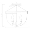 Crystorama Herrick 13" Semi Flush Mount - Product Dimensions