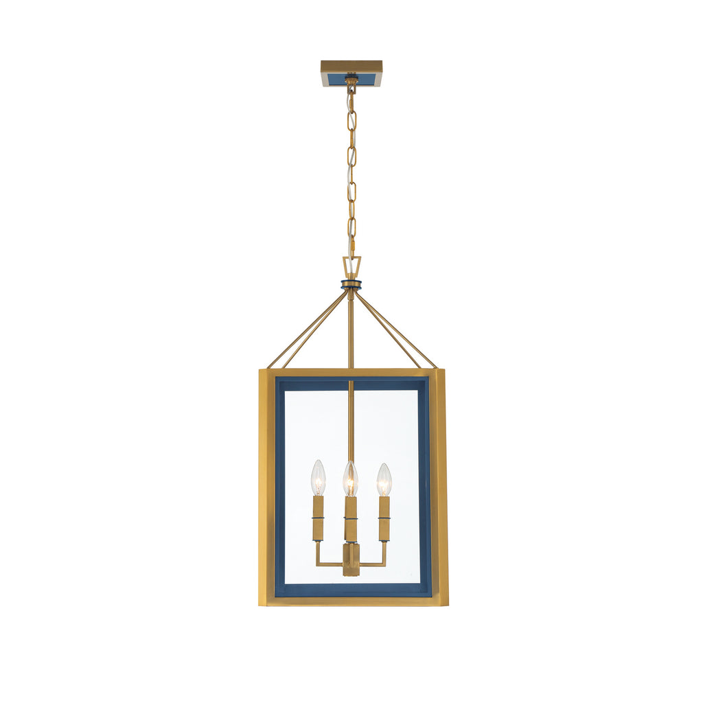Crystorama Herrick 15" Chandelier in Luxe Gold + Navy - Additional View
