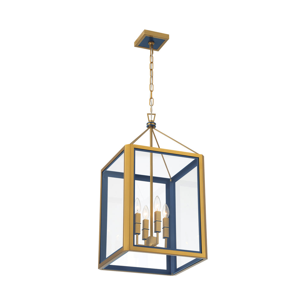 Crystorama Herrick 15" Chandelier in Luxe Gold + Navy - Additional View