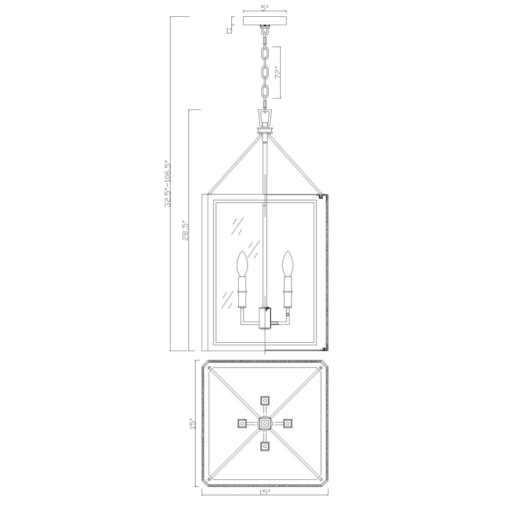 Crystorama Herrick 15" Chandelier - Product Dimensions