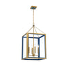 Crystorama Herrick 18" Chandelier in Luxe Gold + Navy - Front View