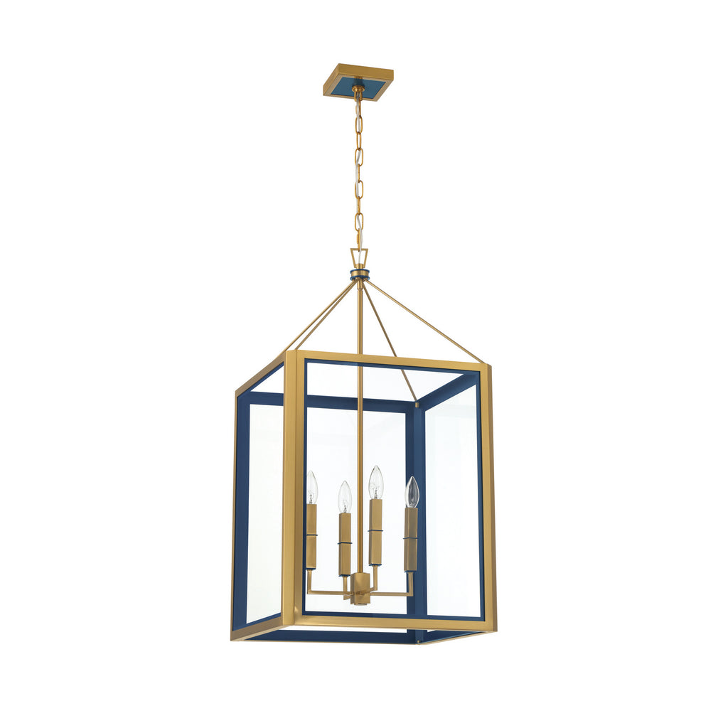 Crystorama Herrick 18" Chandelier in Luxe Gold + Navy - Additional View