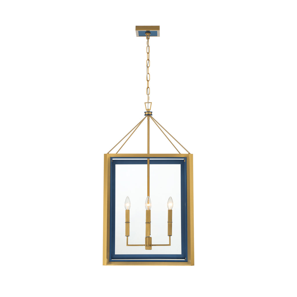 Crystorama Herrick 18" Chandelier in Luxe Gold + Navy - Additional View