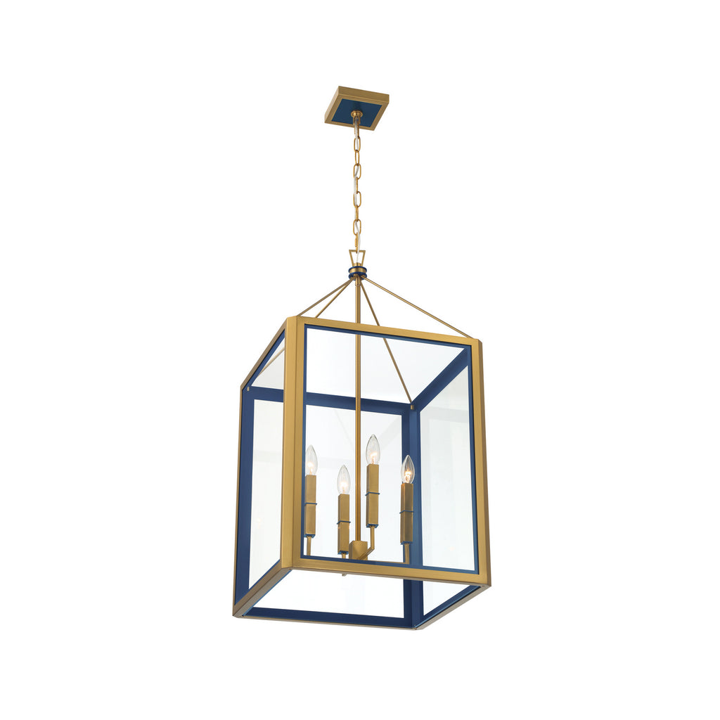 Crystorama Herrick 18" Chandelier in Luxe Gold + Navy - Additional View